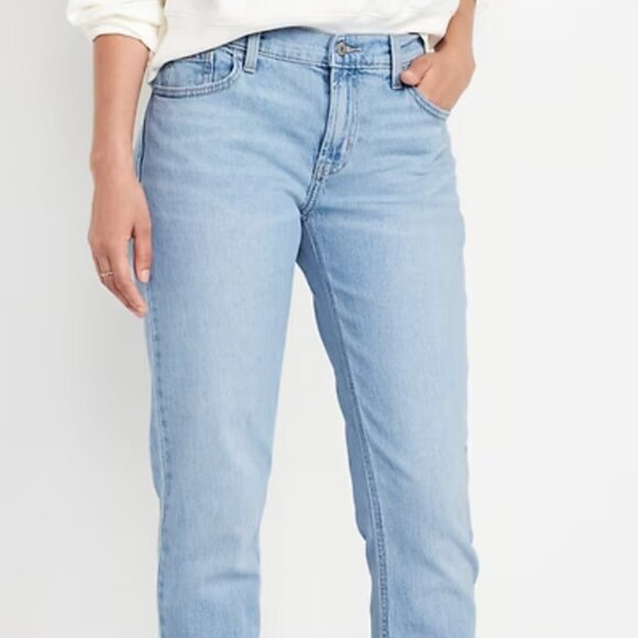 Mid-Rise Boyfriend Straight Jeans - Picture 1 of 5
